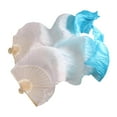 thumbnail image 4 of Abanico de seda para danza del vientre, hecho a mano, 1 par izquierdo y derecho para accesorios de disfraces de carnaval. blanco a azul lago, 4 of 8