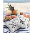 thumbnail image 3 of Pack of 2 Outdoor Pillow Covers, Black and White Frame Butterfly Sun Moon Waterproof Square Throw Pillowcase Cushion Decorative Pillow Covers for Couch Patio Tent, 24x24 in, 3 of 6