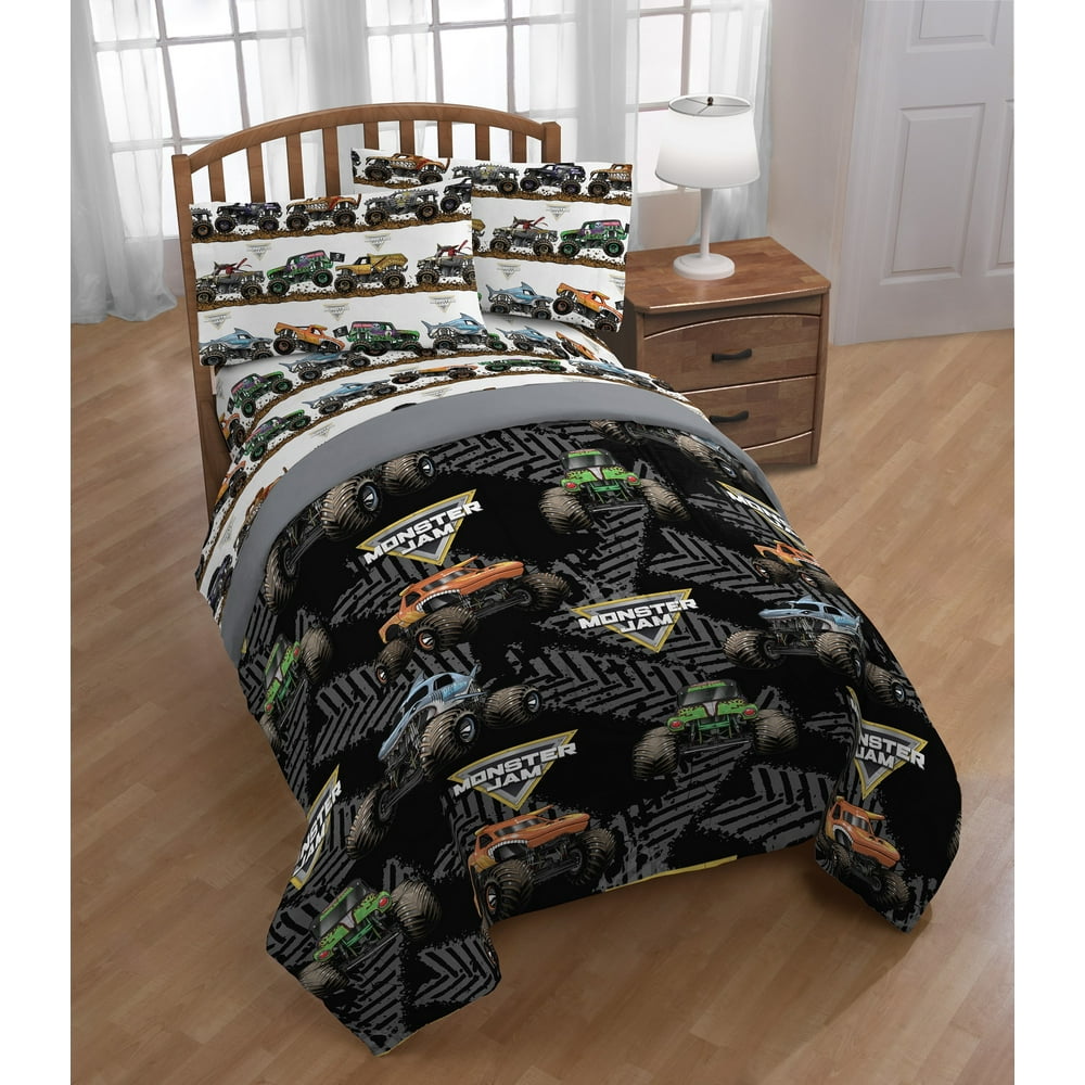 Monster Jam Tracks Twin Bed Set