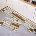 thumbnail image 3 of Kitchen Rugs and Mats,Brown Gray Retro Wood Board 2 Piece Anti Fatigue Area Runner Rug Set Comfort Standing Floor Mat,Farm Barn Rustic Wooden Non Slip Absorbent Doormats for Laundry/Bathroom/Bedroom, 3 of 6