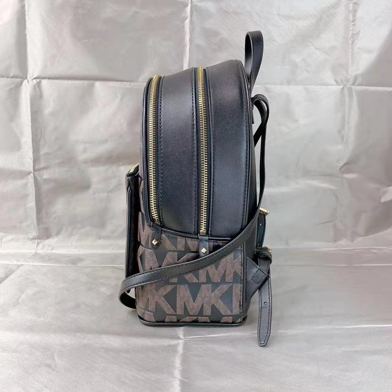 Michael Kors Adina Medium Backpack Dark Chambray Blue Mk Leather