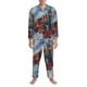 thumbnail image 3 of Balery Cartoon Train Hot Air Balloon Pijama para Hombre de Dos Piezas con Manga Larga, Conjunto de Dormir y Descanso Suave con Bolsillos-X-Large, 3 of 7