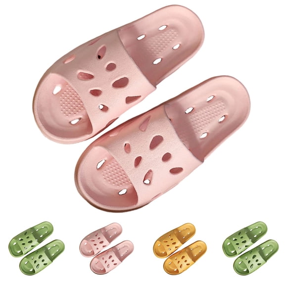 Agkizg Women Bathroom Slippers, Shower Shoes, Eva Shower Slides with Drainage Holes Quickly Dry Odor Wear Casual Bathroom Summer Sandals