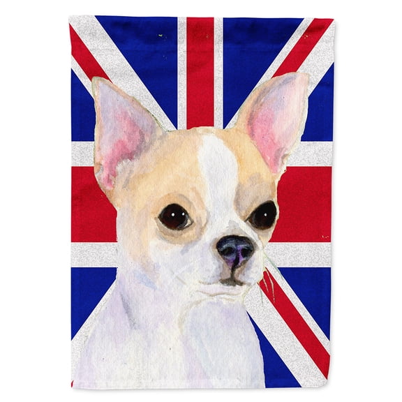 Chihuahua with English Union Jack British Flag Flag Canvas House Size