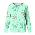 thumbnail image 5 of YUGYXL Pink Bows Sweatshirt for Women Plus Size Loose Blouse Crewneck Fall Winter Fashion Outfits Tops for Women Green S, 5 of 5