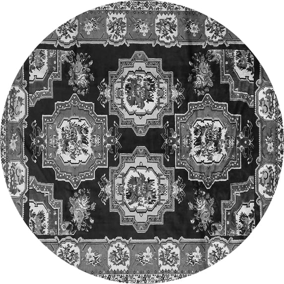 Ahgly Company Indoor Round Persian Gray Traditional Area Rugs, 4' Round