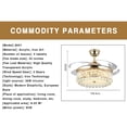 thumbnail image 6 of Datingday Crystal Ceiling Fans with Lights,42" Chandelier Ceiling Fan Light Invisible Blade Crystal LED With Remote Control, 6 of 10