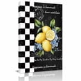 thumbnail image 2 of Canvas Wall Art Summer Lemon Canvas Art Print Farm Fruit Floral Leaf Black White Plaid Retro Pictures Wall Decor for Living Room Bedroom Artwork Decorations Stretched Framed Ready to Hang 11"x14", 2 of 9