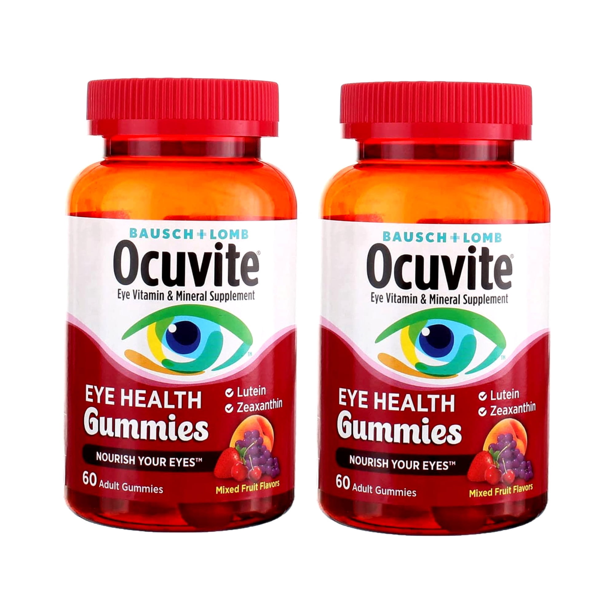 Ocuvite Eye Vitamin & Mineral Supplement, Eye Health Adult Gummies, Contains Lutein & Zeaxanthin, 60 Gummies, 2-Pack