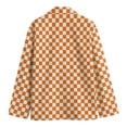 thumbnail image 2 of Orange And White Checkered Pattern Print Men'S Blazer, Caro Fun Novelty Blazer, 2 of 4
