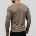 thumbnail image 6 of Men's Crew Neck Long Sleeve T-Shirt, Soft Stretch Casual Pullover Tee, Basic All Season Layering Essential for Fall Winter, Streetwear and Daily Wear Coffee XXXL, 6 of 9