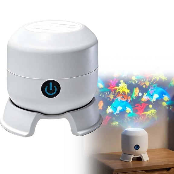 Dynamic Rotating LED Projector Light, 2026 Upgrade Rechargeable 360° Rotating Ocean Night Light Projector, for Living Room Bedroom