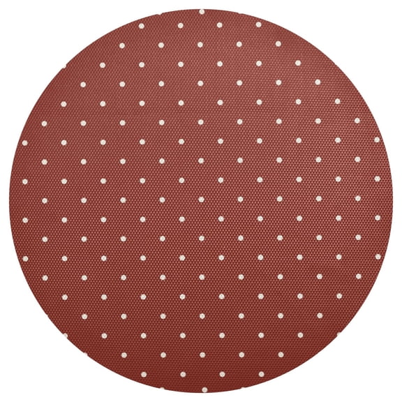 White Dot Round Placemats Set of 6 Woven Non-Slip Washable Heat Resistant Table Mats 15.4 Inch for Kitchen Dining Decor