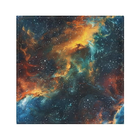 

JSTEL Space Nebula Cloth Napkins Set of 1 20x20 Inch Washable and Reusable Napkin for Decoupage Dinner Party Everyday Use