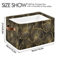 thumbnail image 4 of Yayeee 2 Pack Canvas Storage Basket with Handles for Shelves Fabric Bins Closet Organizer, Black Flower Pattern, 4 of 8