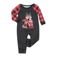thumbnail image 1 of Combinaison Quotidienne à Carreaux à Taille Élastique Imprimée en Wapiti avec Col Rond et Pyjama Familial de 2 Pièces, 1 of 9