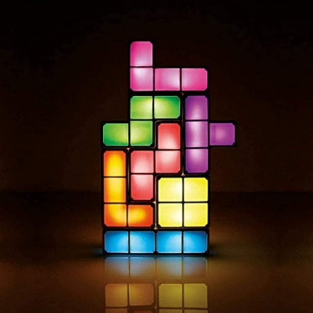 Stackable Night Light,Wekity LED 7 Colors 3D Puzzles Toy Induction