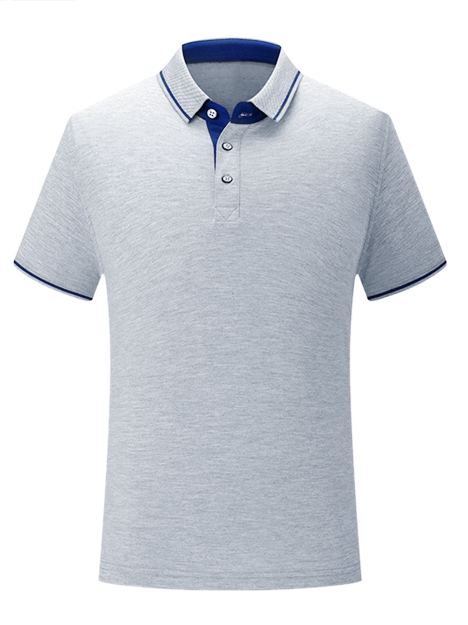 DARING DIVA Men's Polo Short Sleeves Classic Fit Business Summer Golf Shirt XL Gray