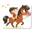 thumbnail image 1 of POGLIP Brown Ride Child Riding Small Horse Pony Cartoon Girl Mousepad Mouse Pad Mouse Mat 9x10 inch, 1 of 1