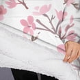 thumbnail image 3 of Oversized Wearable Blanket Hoodie,Pioneer Flower Floral Print Pattern Sherpa Blanket Hoodie with Super Pockets,Super Warm Fuzzy Pullover for Women & Men, 3 of 6