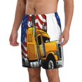 thumbnail image 2 of Logiee American Truck Print Mens Swim Trunks Quick Dry Board Shorts,Breathable Hawaii Beach Shorts Swimwear Bathing Suits-Medium, 2 of 6