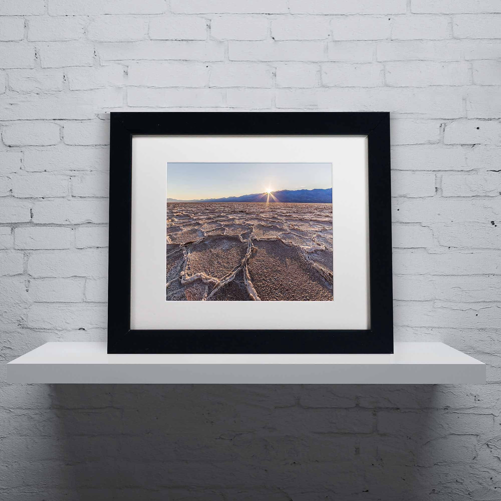 Trademark Fine Art "Badwater Sunset" Canvas Art by Pierre Leclerc, White Matte/Black Frame