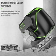 2D 8 Lines Self-leveling Laser Level, 2 x 360° Green Beam Cross Line Laser Level Tools with Bluetooth, Li-ion Battery and Magnetic Base