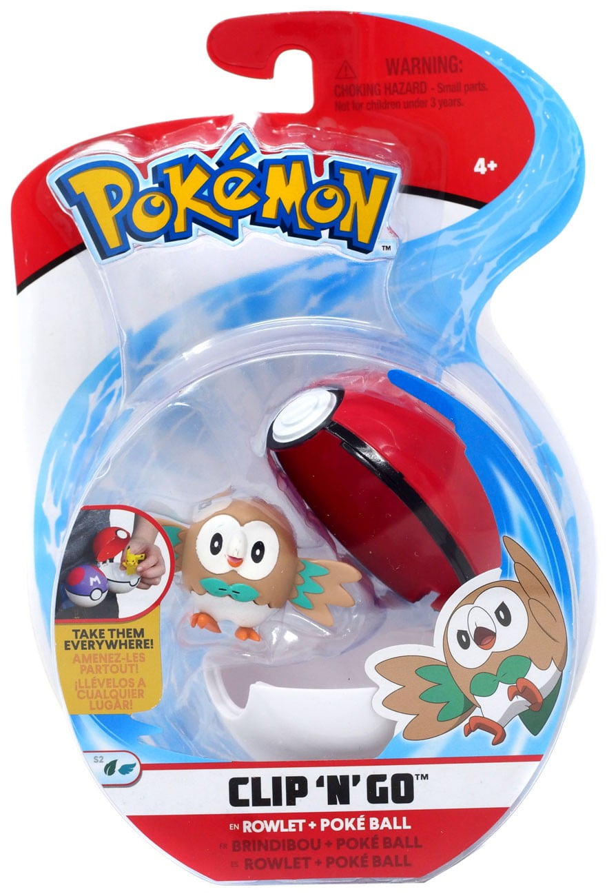 Rowlet Poke Ball Pokemon Clip 'n' Go Wicked Cool Toys S2 for sale online 