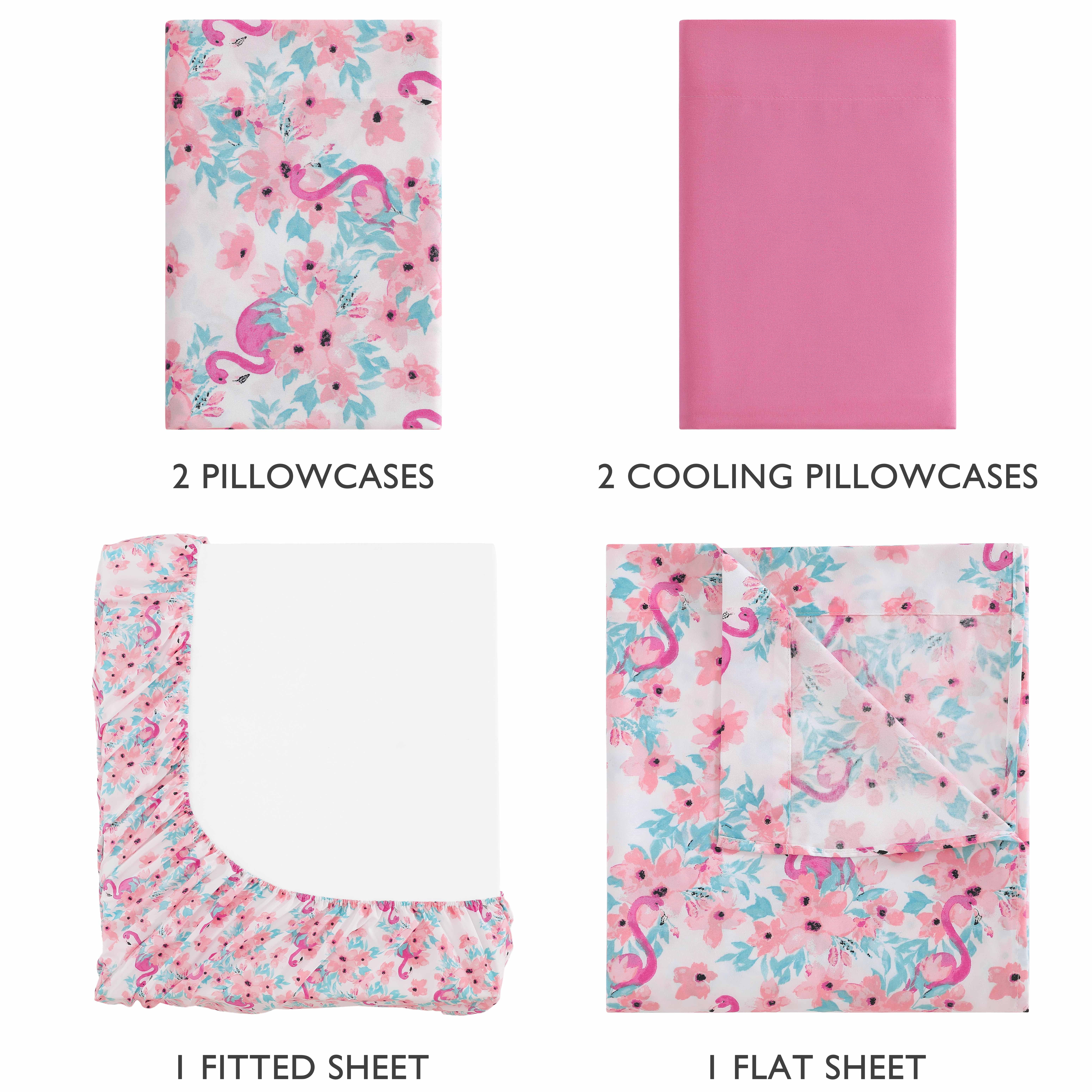 Caribbean Joe, Cooling 6PC Sheet Set, King, Flamingle