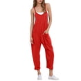 thumbnail image 1 of Combinaison Longue à Bretelles en V pour Femmes avec Poches pour Tenue Décontractée, 1 of 5