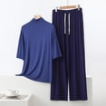 thumbnail image 2 of Wensltd Women's Wide Leg Cropped Pants Elastic Waist Soft Lightweight Comfy Casual Nightwear for All Season, 2 of 6