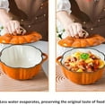 thumbnail image 6 of Pumpkin Dutch Oven Pot, 1.6-4 Qt (1.5-3.8L) Enameled Cast Iron Dutch Oven with Lid, for All Stovetops, Halloween and Fall Thanksgiving Decor, 6 of 7