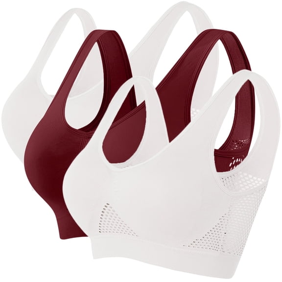 Women's Sports Bra, Infinity Racerback, Moderate Support, Sports Bra Wirefree Yoga Bra With Removable Pads Wine-6 3XL