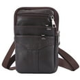 thumbnail image 2 of fankhu Men Retro Fanny Pack Multi-Layer Leather Purse Male Travel Outdoor Bag (Coffee), 2 of 7