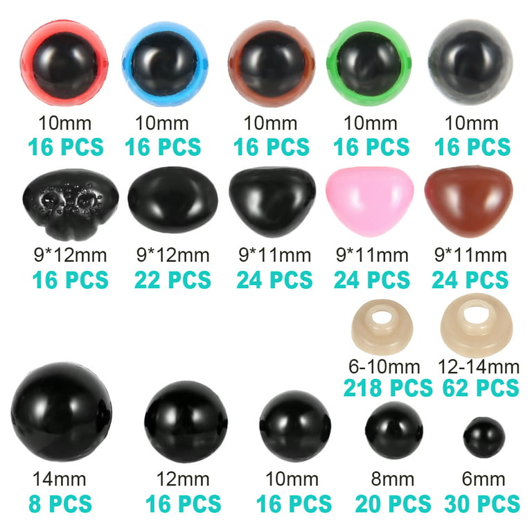 16mm Kawaii Style Round Safety Eyes and Washers: 2 Pairs - Dolls /  Amigurumi / Animals / Stuffed Creations / Crochet / Knit / Craft Supplies
