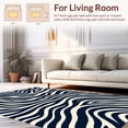 thumbnail image 2 of ODIKA 4'x6' Machine Washable Non-Slip Area Rug, Elegant Zebra Stripe with Fluid Curves and Abstract Waves High Traffic Rug, Blue, 296549, 2 of 7