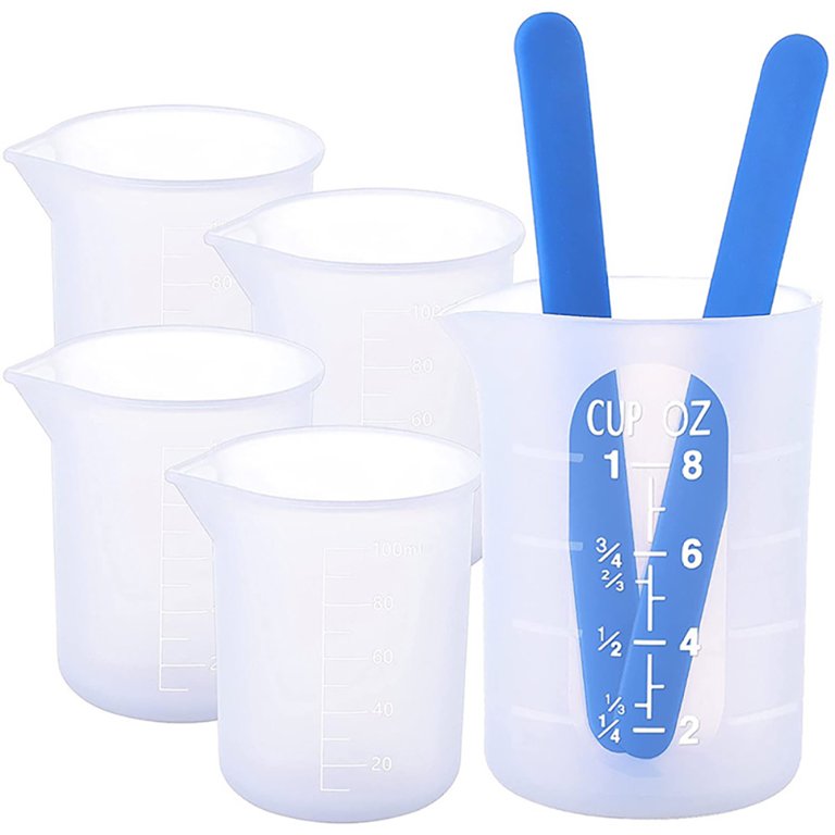  Silicone Resin Measuring Cups Tool Kit, Non-Stick Large  Silicone Bowls for Epoxy Resin, Reusable 600&100ml Silicone Mixing Cup with  Stir Sticks, Pipettes, Epoxy Resin Supplies, Molds, Jewelry Making : Arts,  Crafts