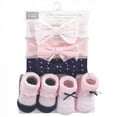 thumbnail image 2 of Hudson Baby Infant Girl Headband and Socks Set 5pk, Pink Polka Dot, 0-9 Months, 2 of 2
