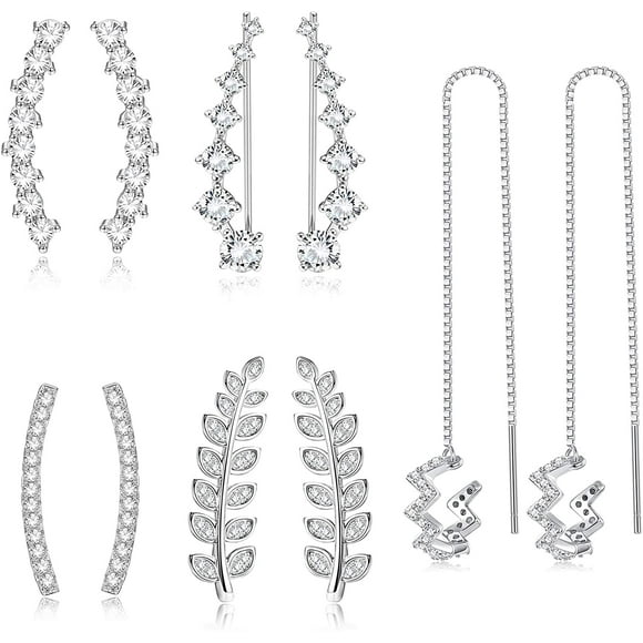 4 PairSimple CuffSimple Hoop Silver Silver Climber erSterling Stud Silver Silver Climber erSterling JacketSimple Wave Tassel ThreadSterling Chain Set