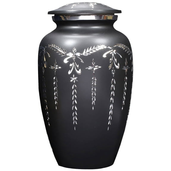 Handcrafted Aluminum Urn - Decorative Memorial Holder for Ashes and Remembrance (Graphite & Metallic Mist)