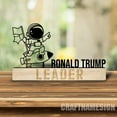 thumbnail image 2 of Craftnamesign Custom Wooden Cute Space Astronaut Desk Name Plate, Boy Rocket Metal Nameplate, 2 of 5