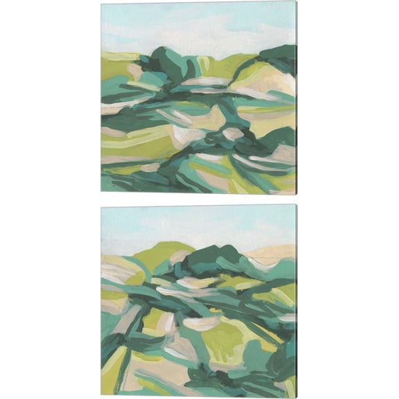 Great Art Now Layered Topography by June Erica Vess 2 Piece Canvas Art Set Each 14"W x 14"H