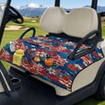 thumbnail image 3 of Pzuqiu Golf Cart Seat Covers Quilted With Pockets, Compatible with Golf Carts Outdoor Quilted Golf Cart Seat Covers(Floral and US Flag), 3 of 9