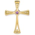 thumbnail image 3 of 14k Yellow Gold Amethyst and Diamond Cross Chain Slide - 26.75mm, 3 of 5