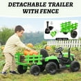 thumbnail image 4 of TOBBI 12V Electric Battery-Powered Ride On Toy Tractor Trailer, Green, 4 of 9