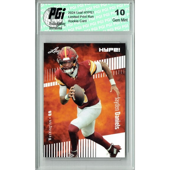 Jayden Daniels 2024 Leaf Hype #147A Only 5000 Made Rookie Card PGI 10