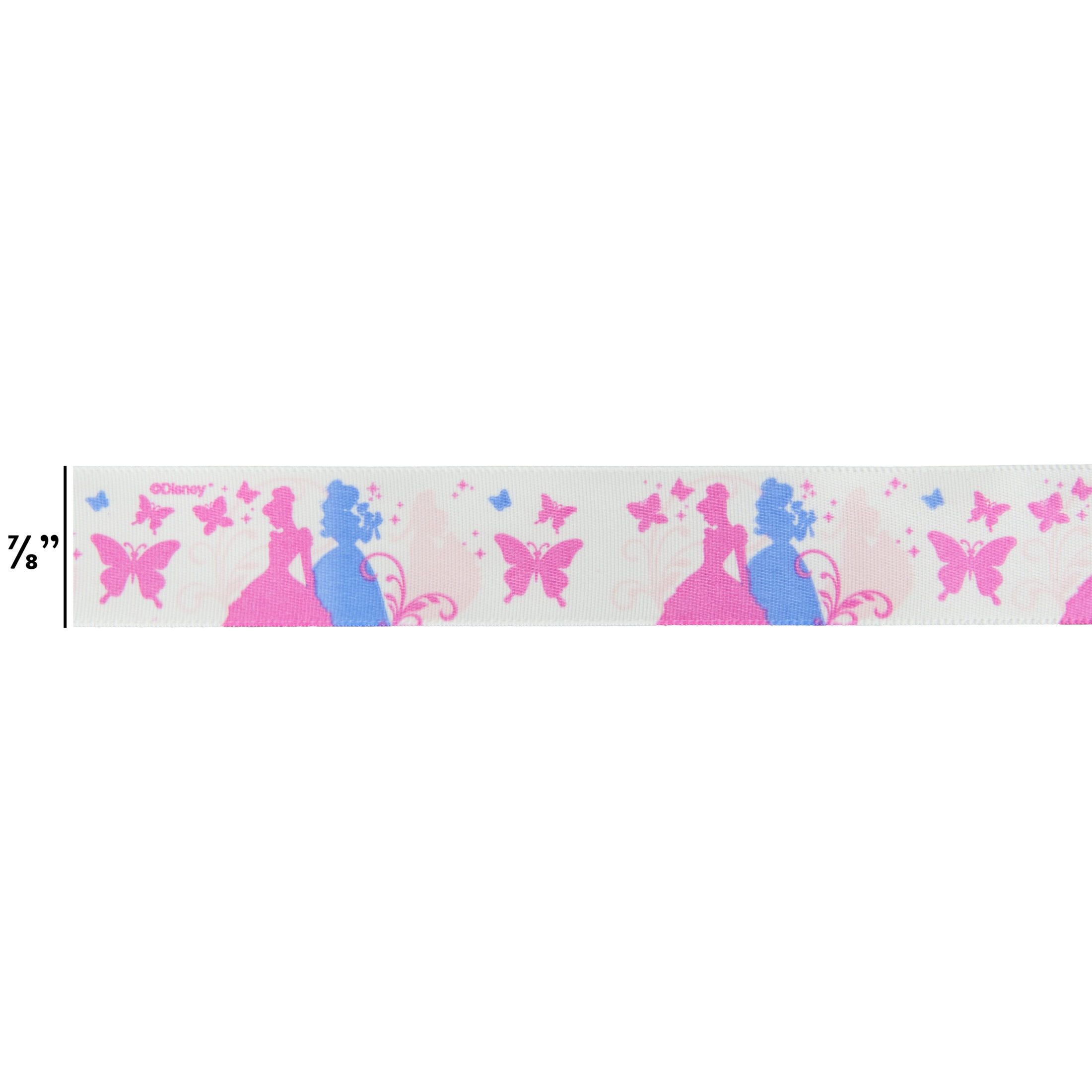 Offray Disney Princess single face satin ribbon, 0.875in x 9ft, for sewing, crafts and gifting