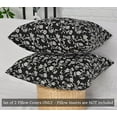 thumbnail image 5 of Floral Pillow Covers Vintage Flower Cushion Covers Rustic Grand Millennial Style Pillow Cases for Throw Pillows Home Decor for Sofa Couch Bed 18”x18” Set of 2 Black and White Botanical Design, 5 of 9