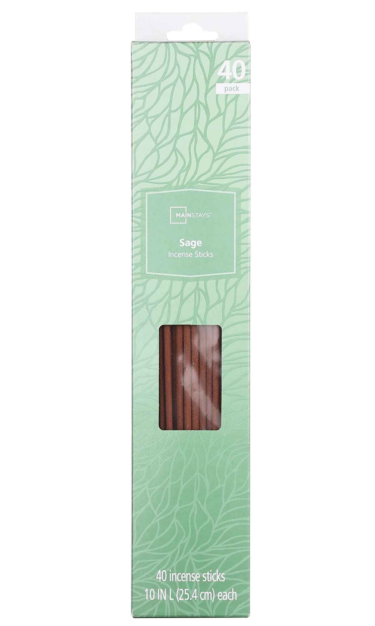 (8 pack) Mainstays Incense Sticks, Sage Fragrance (Light Green), 40 Pack