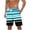 Light Blue, variant on Big & Tall Beach Board Shorts for Men Quick Dry Striped Swimming Trunks Elastic Waist Drawstring Knee-Length Summer Casual Short Pants